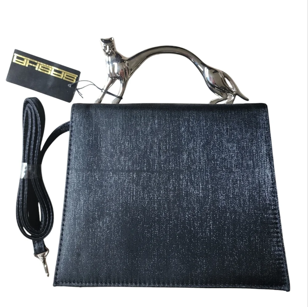 Vintage SASHA silver cat handle bag, crossbody/handbag, 1999